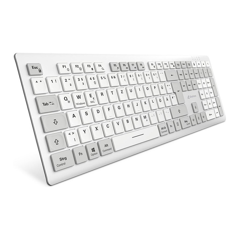 Tastierë Pa kabllo Sharkoon OfficePal K30W / QWERTZ – Bardhë - 1