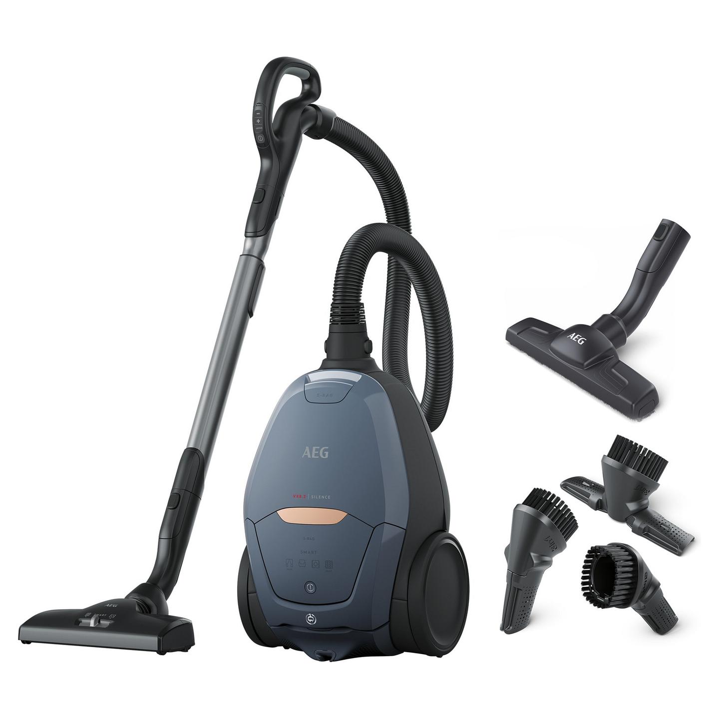 Fshesë me Vakum AEG VX82-1-5DB / 600W / 185AW / HEPA / PureSound / 57dB / 3.5L / 12m – Zezë/Blu - 2
