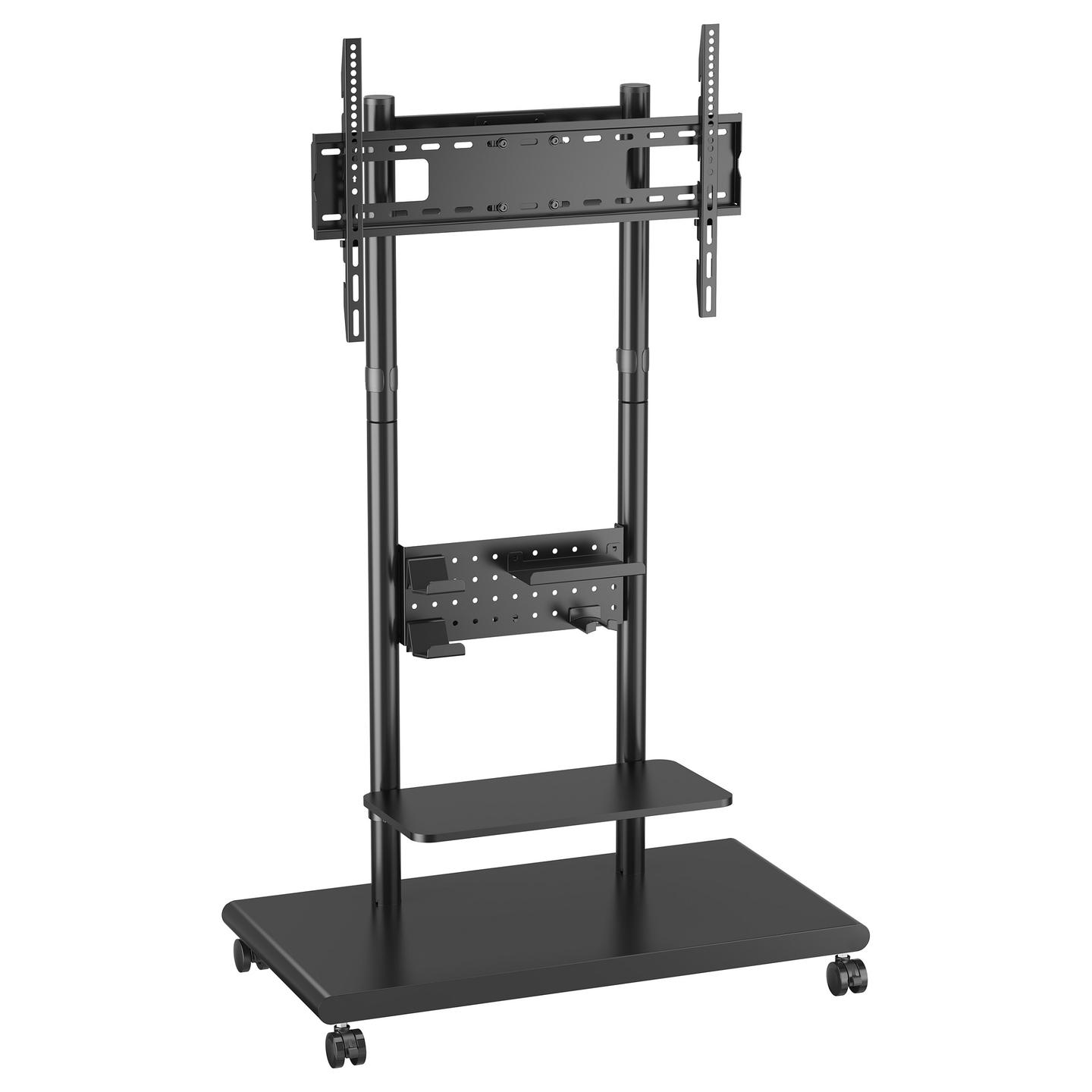 Mbajtëse për TV Equip 650635 , 50–90" , deri 60kg , me rrota , lartësi e rregullueshme , e pjerrët , e rrotullueshme , VESA 200x200–600x400 - Zezë