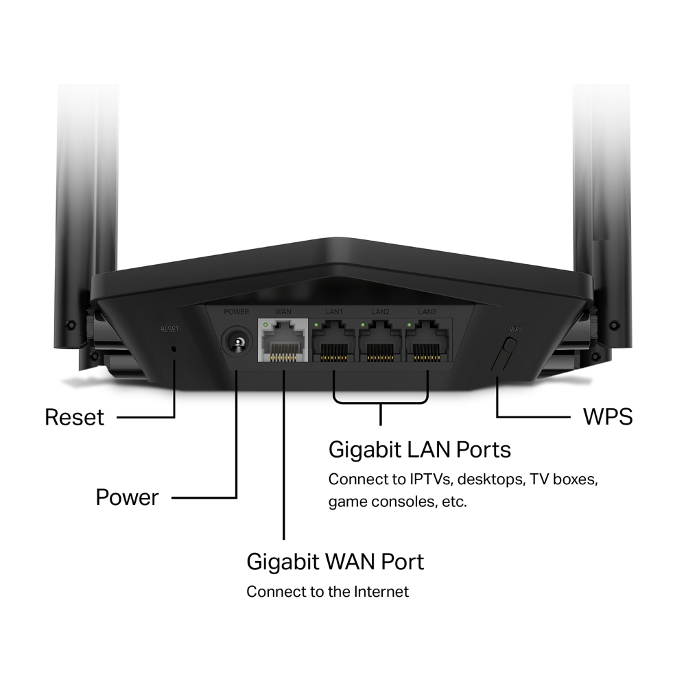 Mercusys Router AX1500 Dual-Band WiFi 6, 1201Mbps 2.4Ghz 300Mbps ,5GHZ, up to 1201 Mbps - 3