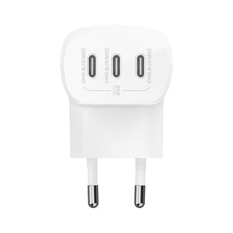 Karikues Belkin WCC002vfWH / 67W / 3x USB-C / PD 3.1 / PPS / Fast Charging - Bardhë - 4