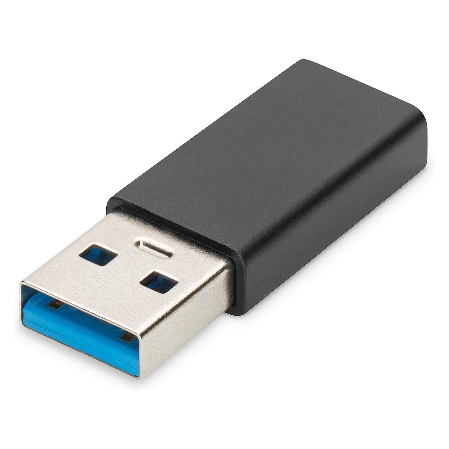 Adapter USB Digitus AK-300524-000-S , USB-A Mashkull në USB-C Femër , USB 3.0 , 5Gbps , 3A - Zezë