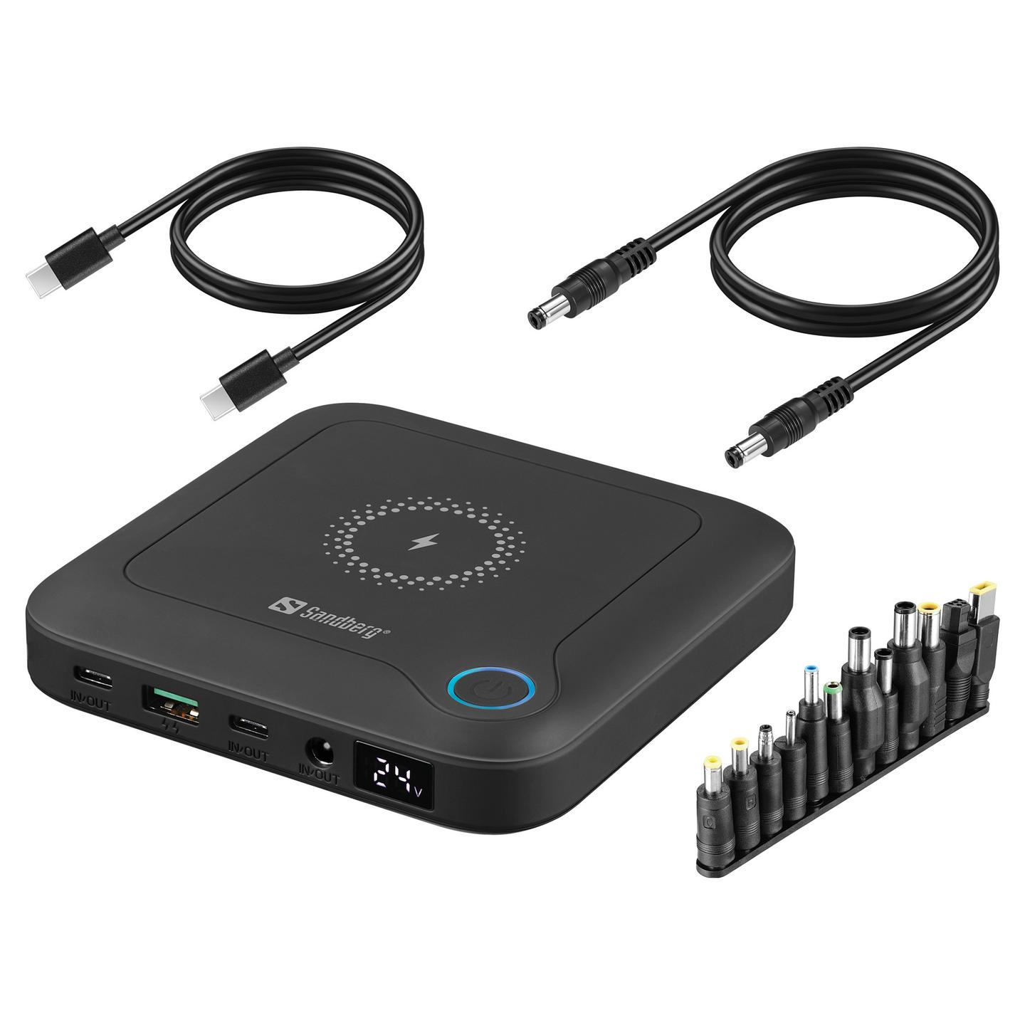 Powerbank Sandberg All-in-1 Laptop / 25000mAh / PD 60W / DC 91W / Wireless 15W - Zezë - 8