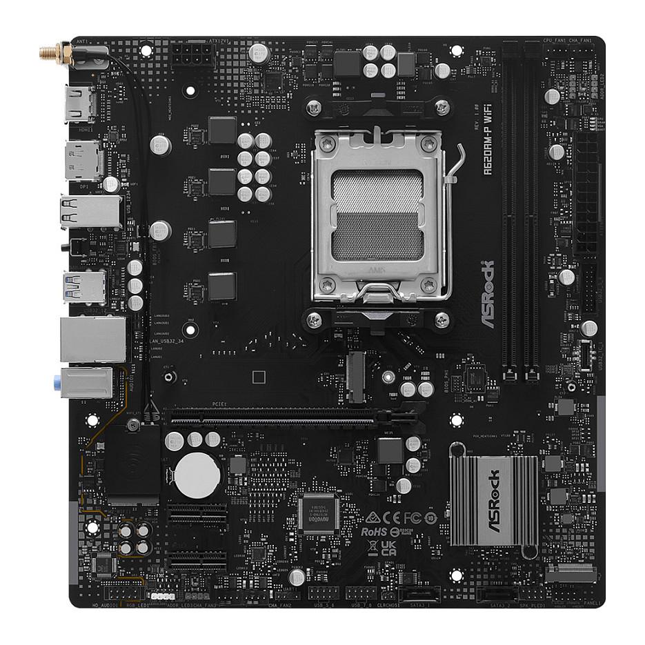 Motherboard ASRock A620AM-P WiFi, AMD AM5, A620A, DDR5, Micro-ATX, PCIe 4.0, Wi-Fi 5, Bluetooth 5.0, Gigabit LAN - 2