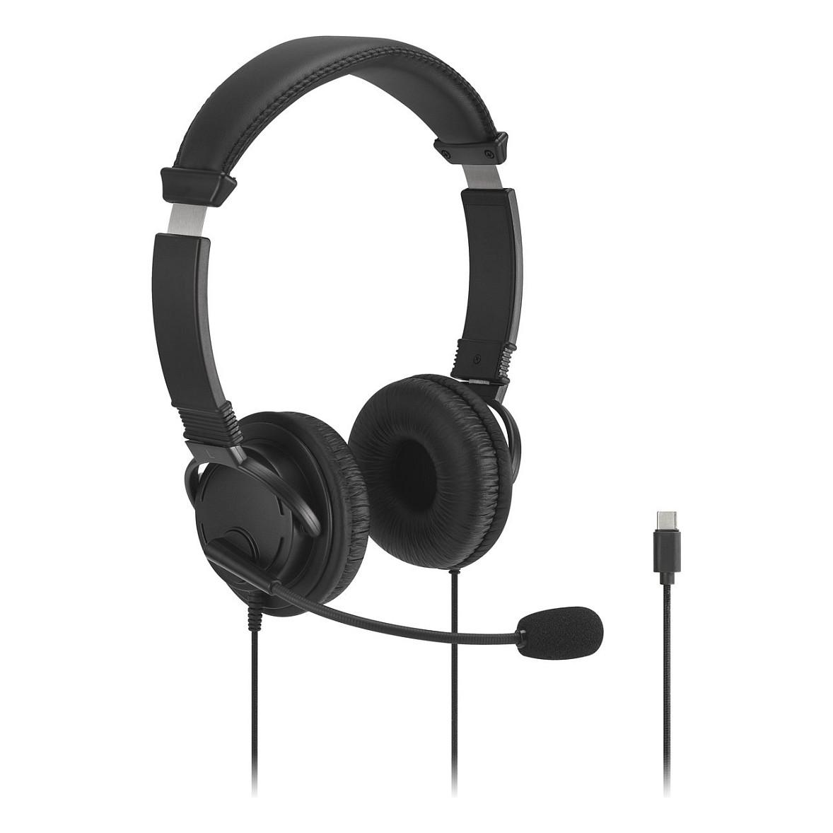 Kufje me kabllo Kensington Classic EQ / Stereo / 40mm / USB-C / Mikrofon / 2m - Zezë - 1