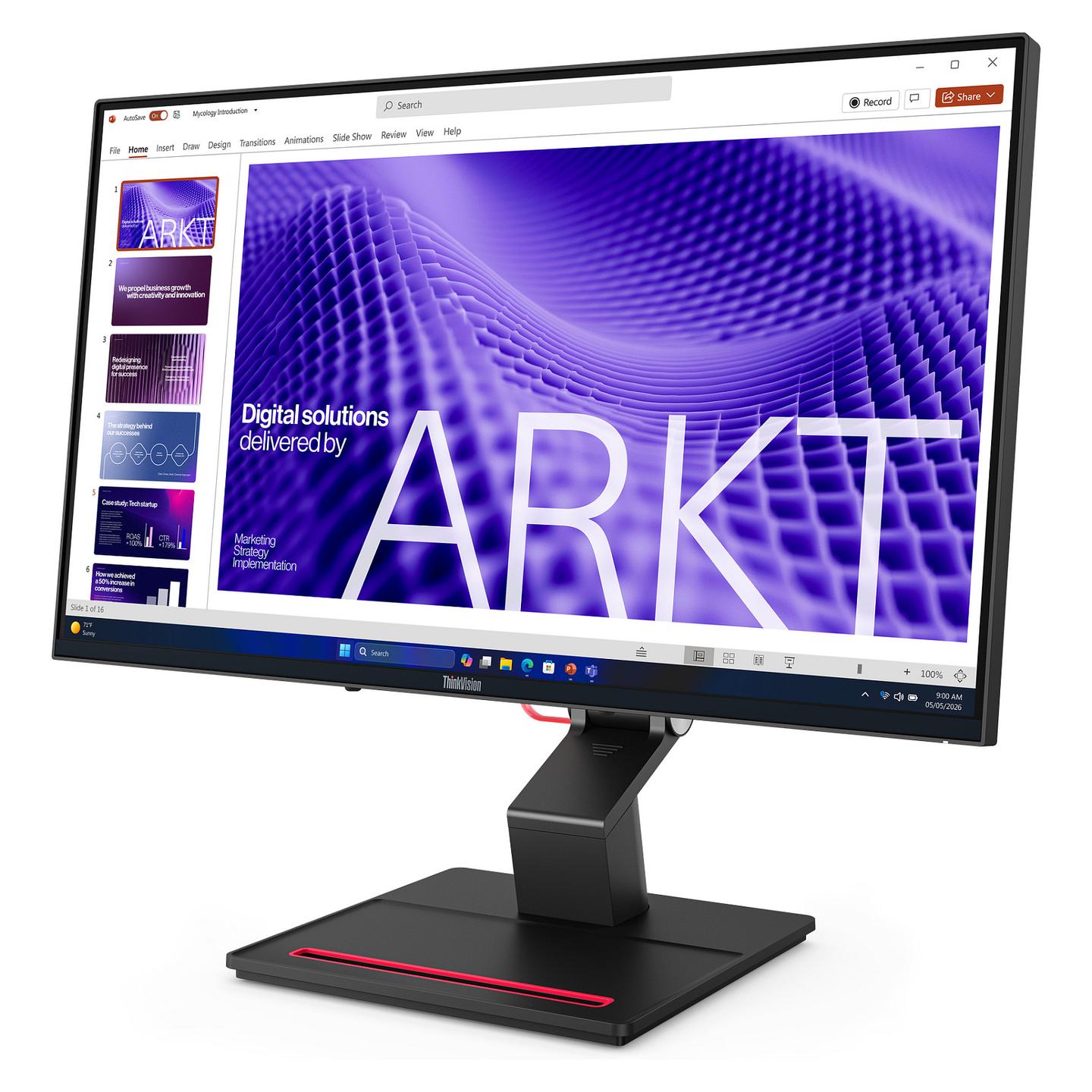 Monitor Lenovo ThinkVision T24D-4t, 23.8", FHD IPS Touch, 120Hz, 4ms, HDMI+DP+USB-C - Zezë - 3