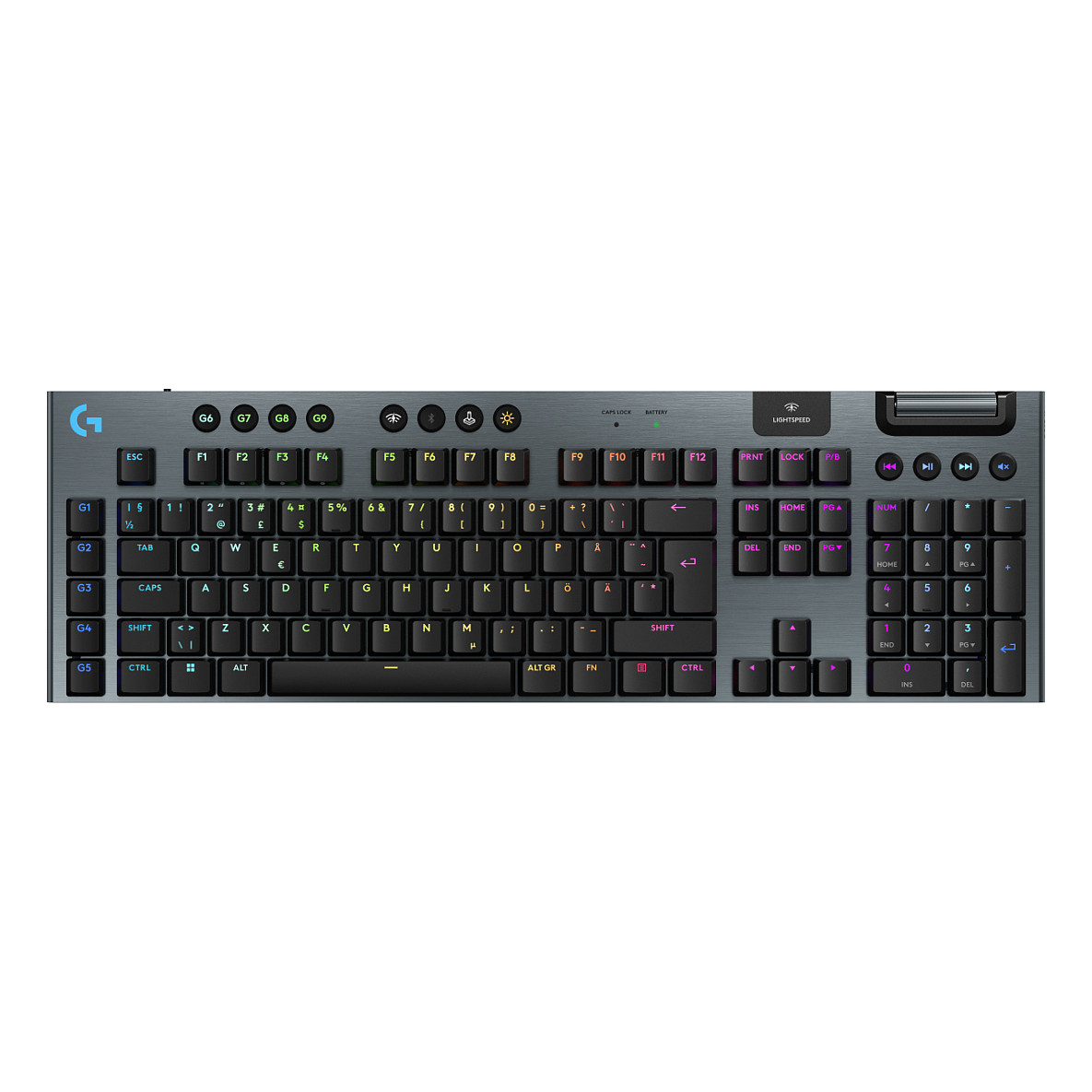 Tastierë Gaming Logitech G G915 X LIGHTSPEED / Wired / 100% / GL Tactile / USB + RF Wireless + Bluetooth / QWERTY / RGB - Zezë