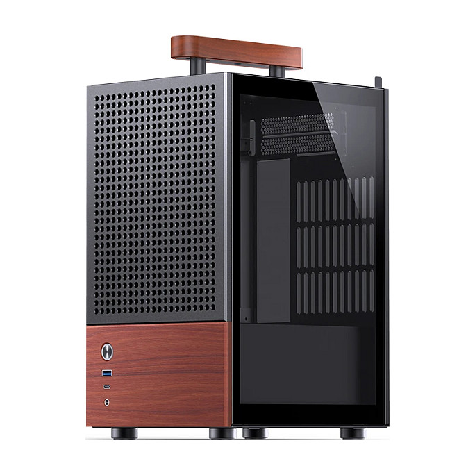 Kasë PC JONSBO T6 / Mini Tower / Mini-ITX / Tempered Glass / Wood - Zezë - 16