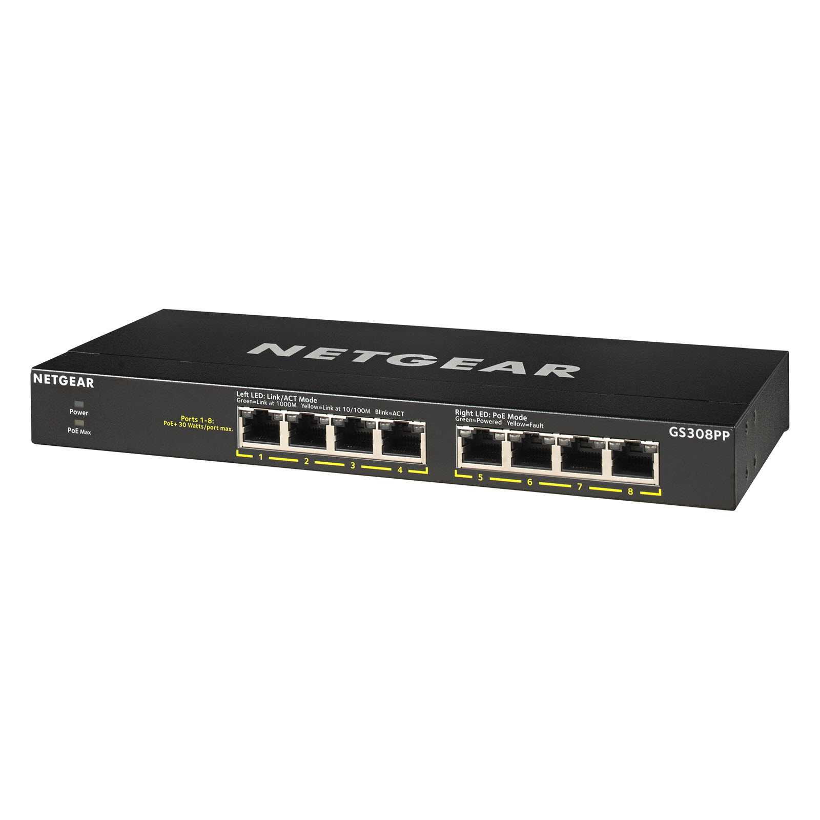 Switch NETGEAR GS308PP / 8-Port Gigabit / PoE+ / 123W / Unmanaged / FlexPoE - Zezë - 1