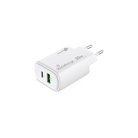 Karikues MediaRange MRMA112-2 / GaN / 25W / USB-C / USB-A / PD 3.0 / QC 3.0 - Bardhë - 3