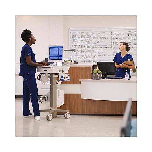 Karrocë për Monitor Ergotron CareFit Slim 2.0, 21"–27", 9.1kg, VESA 75×75mm/100×100mm, Lartësi 74–119cm - Bardhë/Hiri - 5