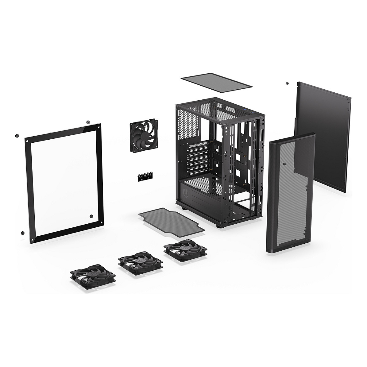 Kasë PC ENDORFY Ventum 200 Air / Tower / 4x 120mm Fan / Radiator 360mm / SSD 2.5" / HDD 2.5"/3.5" - Zezë - 30