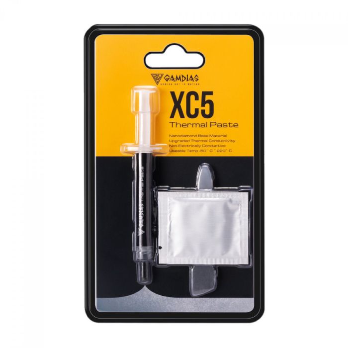 Pastë Termike Gamdias XC3 / 2g / 4.5 W/mK / Nanodiamond - Argjend - 4