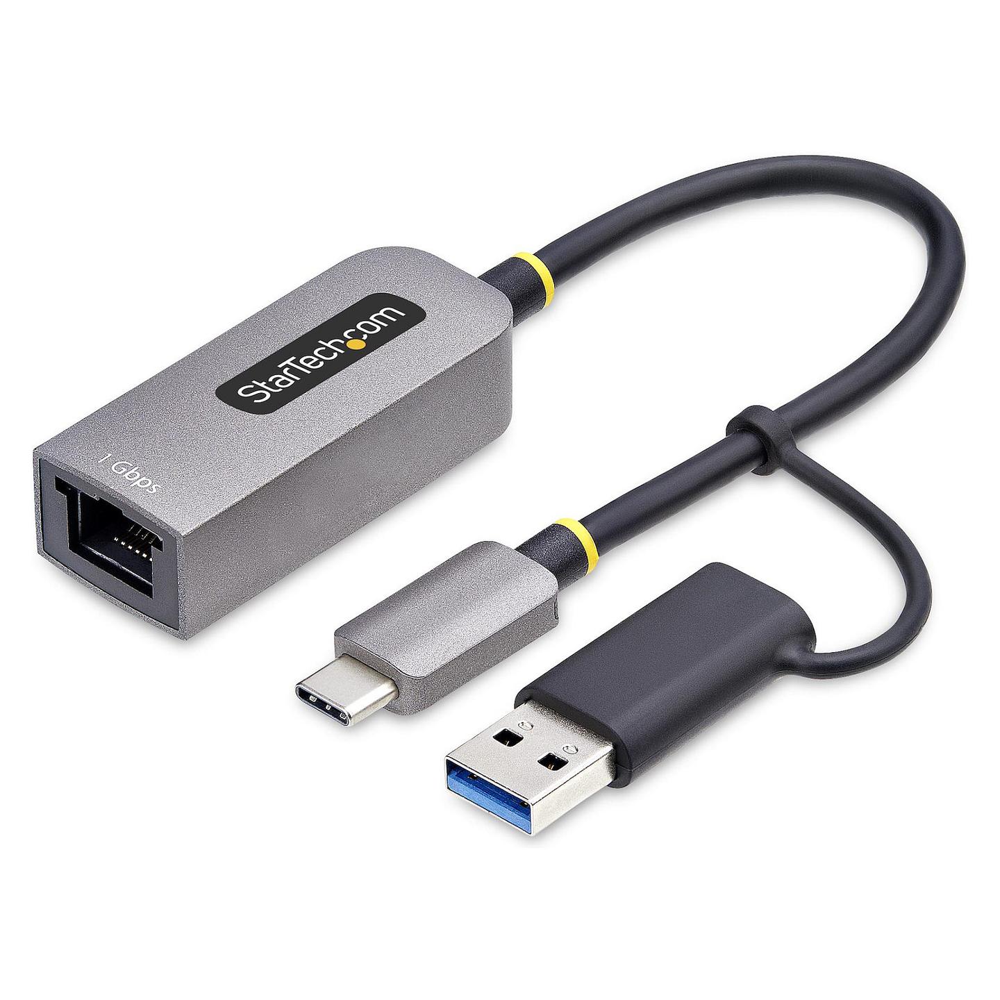 Adapter Rrjeti StarTech C21GA-USB-ETHERNET, USB-C/USB-A, Gigabit Ethernet, RJ45 - Gri