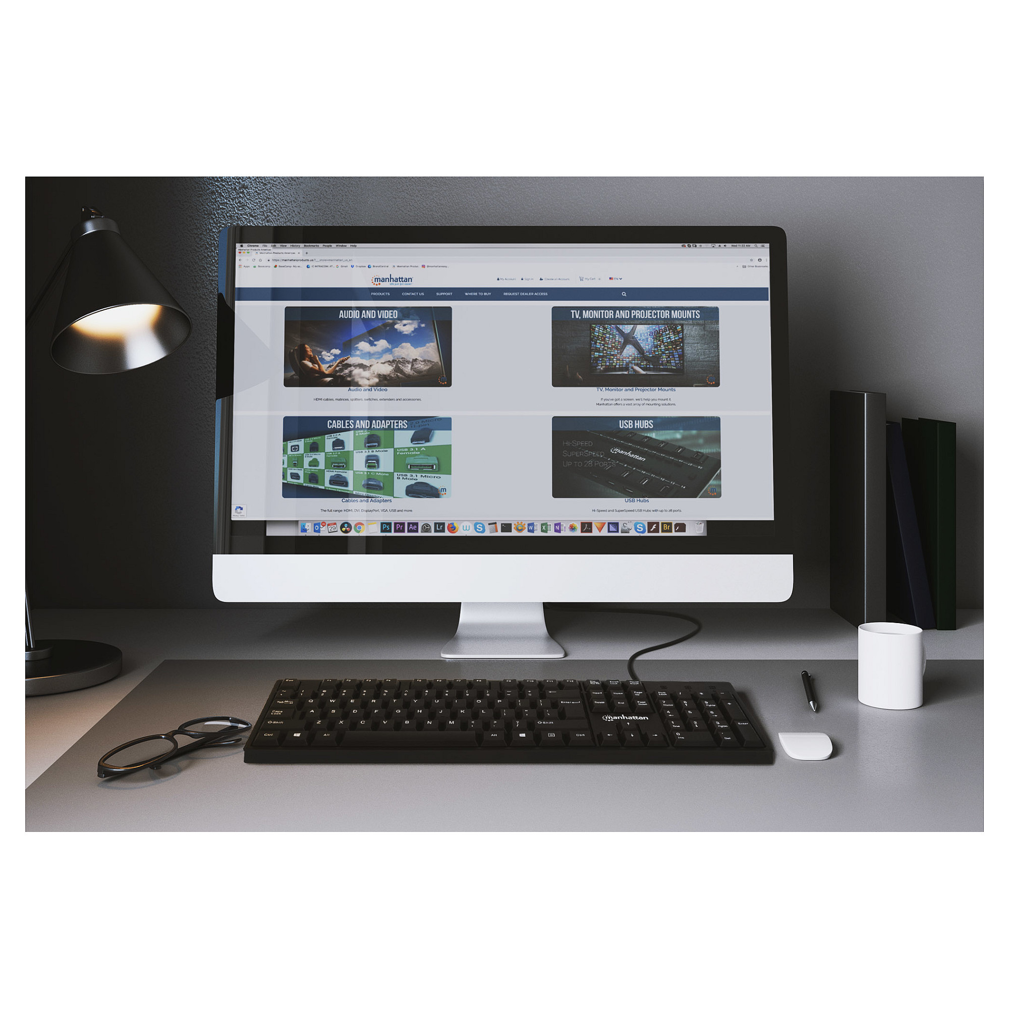 Tastierë me Kabllo Manhattan USB - Zezë - 6