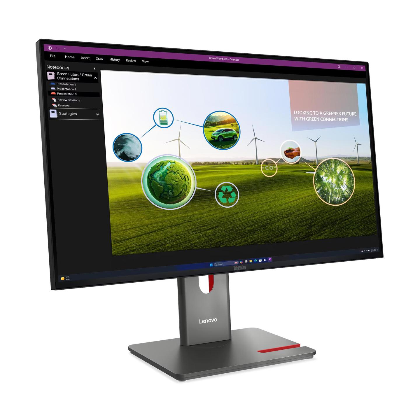 Monitor Lenovo ThinkVision P27Q-40, 27", QHD IPS, 120Hz, 4ms, HDMI+DP+USB-C+USB - Zezë - 2