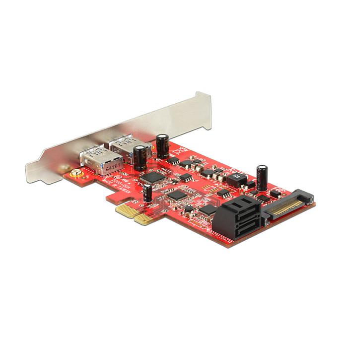 Kartë Zgjerimi DeLOCK 89389, PCIe 2.0 x1, 2 × USB 3.0, 2 × SATA 6 Gb/s, Low-Profile