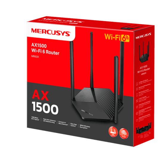 Ruter Mercusys MR60X / AX1500 Wi-Fi 6 / Dual Band / Gigabit - Zezë - 4