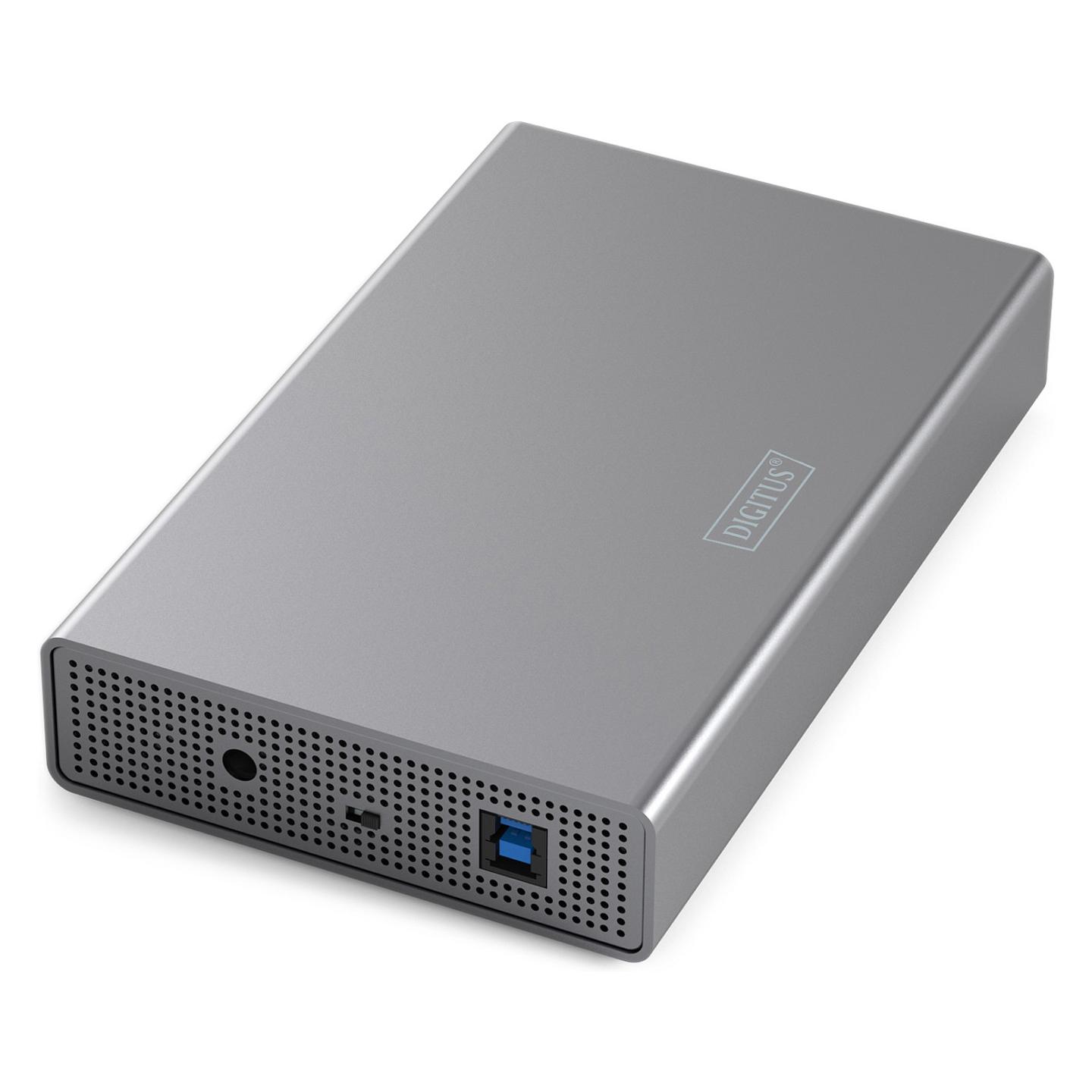 Këllëf për Disqe DIGITUS DA-71106-1, USB 3.0, SATA III, HDD/SSD 2,5" dhe 3,5", deri 16TB, Alumin
