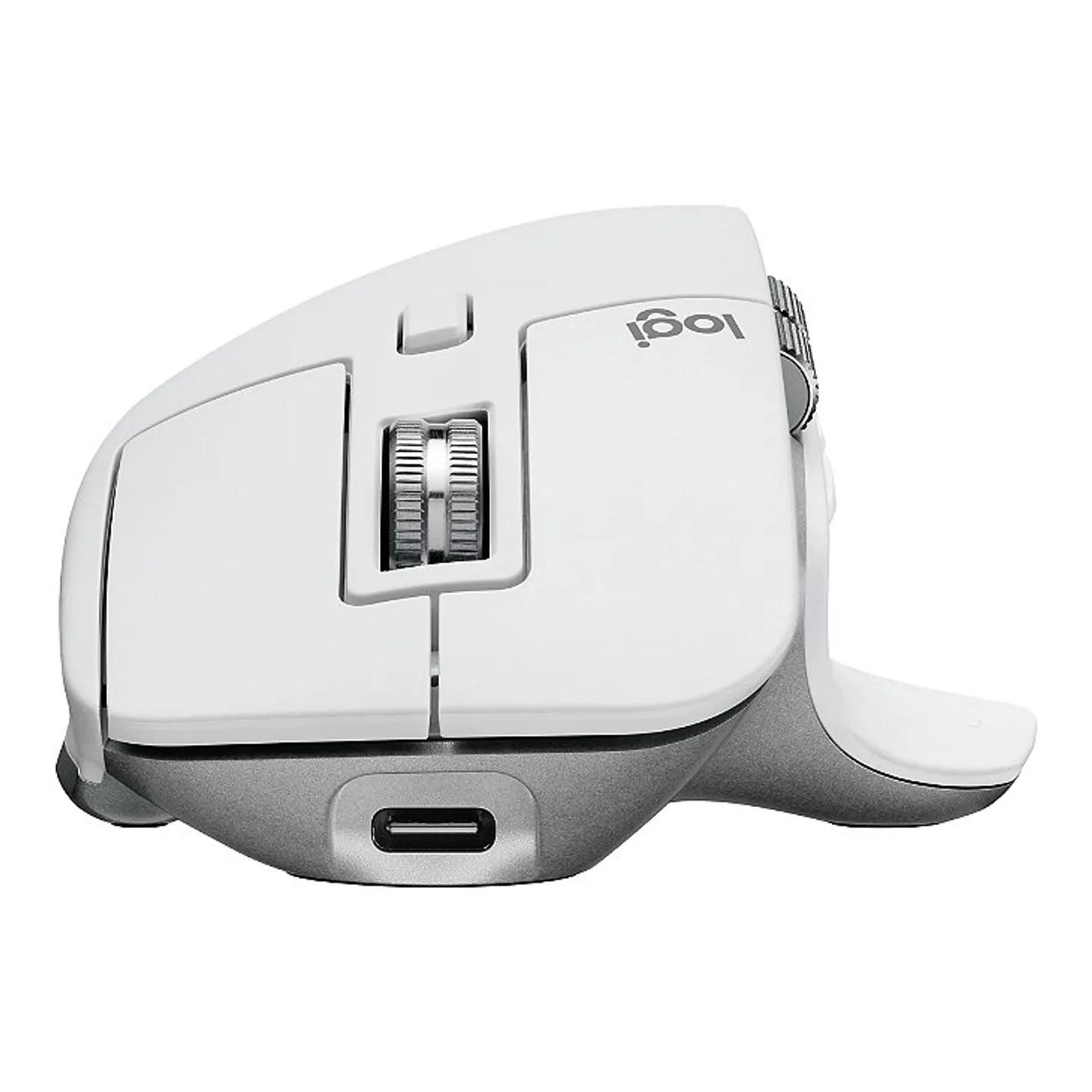 Maus pa kabllo Logitech MX Master 3S / Darkfield / 8000 DPI / 7 Butona / 2.4 GHz + Bluetooth - Bardhë - 3