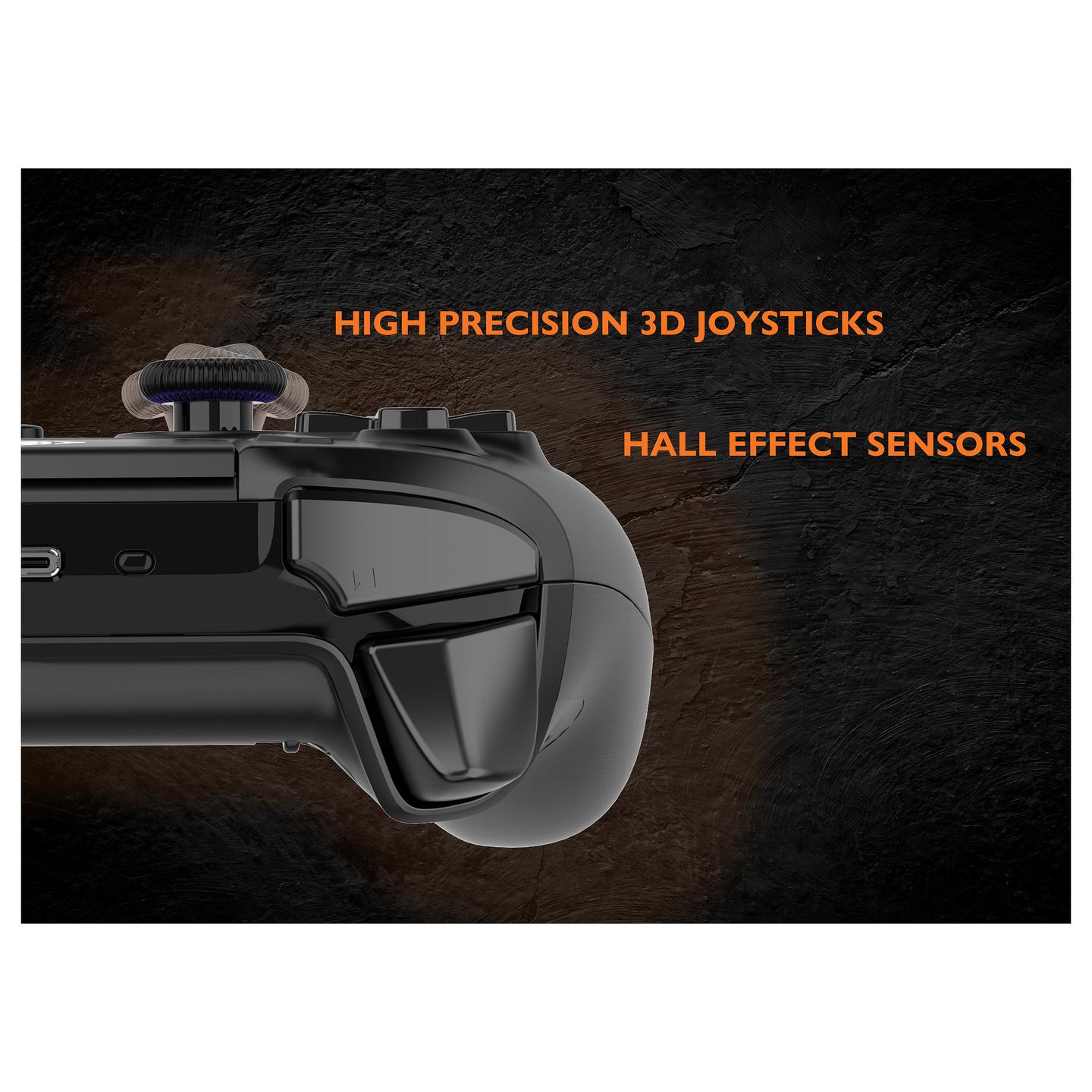 Kontroller për Sony Deltaco GAM-189 / Wireless / Hall Effect / RGB / PS5 / PC / Android & iOS – Zezë - 8
