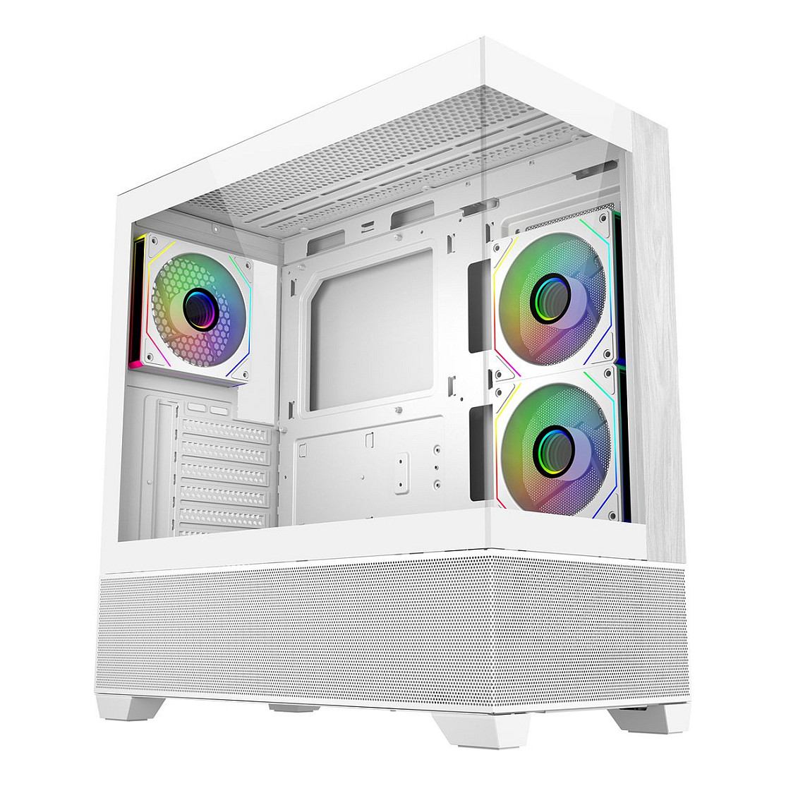 Kasë PC Cooler Master Elite 690 Wood / Mid Tower / ATX / 2x 120mm Side + 1x 120mm Rear Fan / Mesh / Wood Panel - Bardhë
