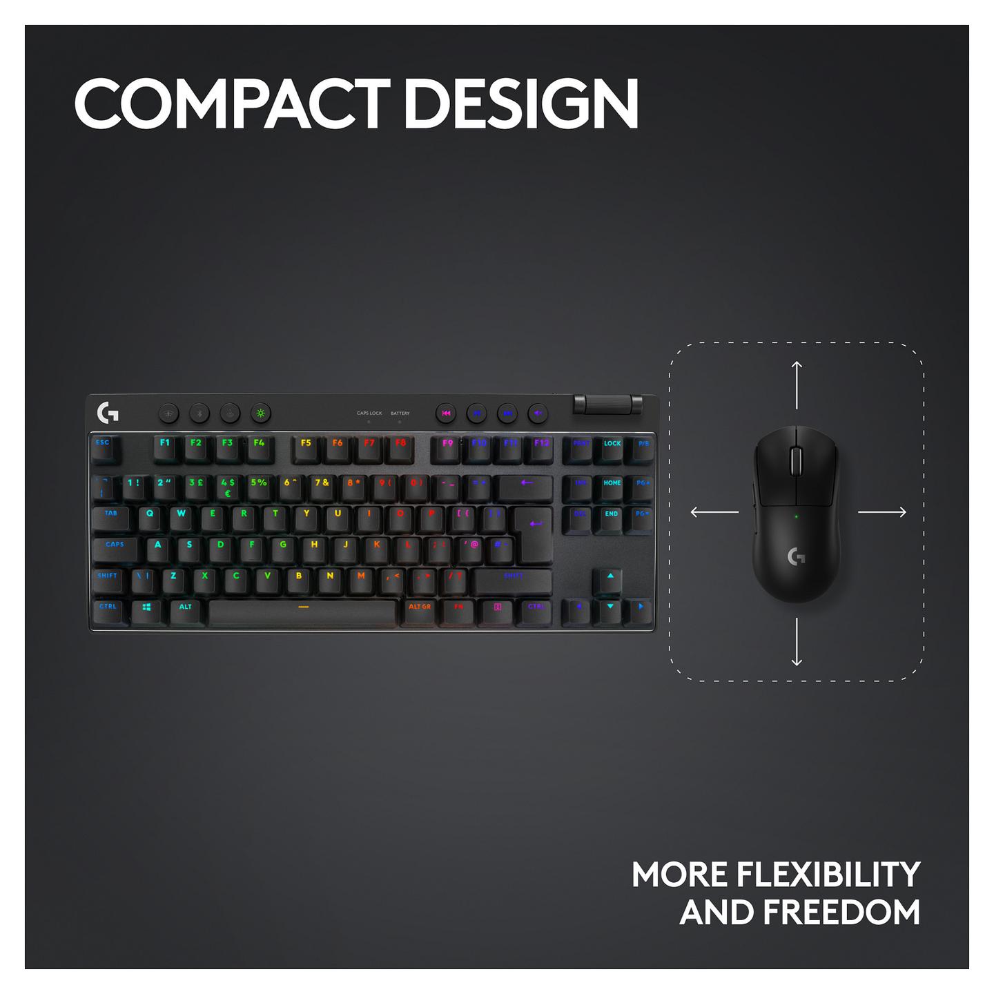 Tastierë Gaming Logitech G PRO X TKL LIGHTSPEED / TKL / Mekanike / Tactile Switches / QWERTZ / Wireless & Bluetooth / USB - Zezë - 13