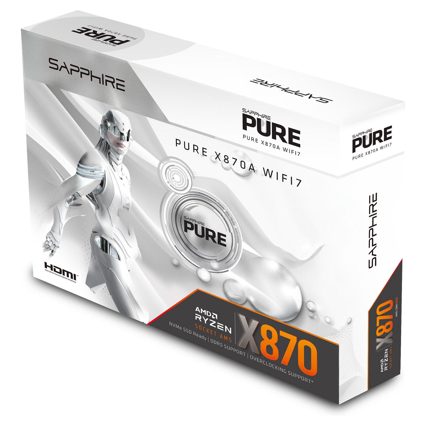 Pllakë Amë AMD AM5 SAPPHIRE PURE X870A WiFi 7 / DDR5 / ATX / HDMI+DP - 8