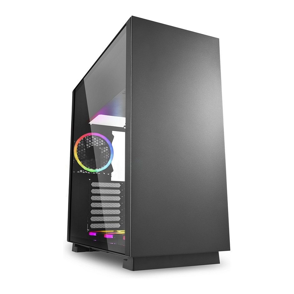 Kasë Sharkoon Pure Steel ARGB ATX/E-ATX 1xGlas – Zezë - 1
