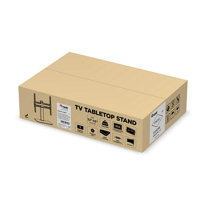 Mbajtëse tavoline për TV EQUIP / 32″–55″ / deri në 40 kg / e Rrotullueshme / Lartësi të rregullueshme - Zezë - 8