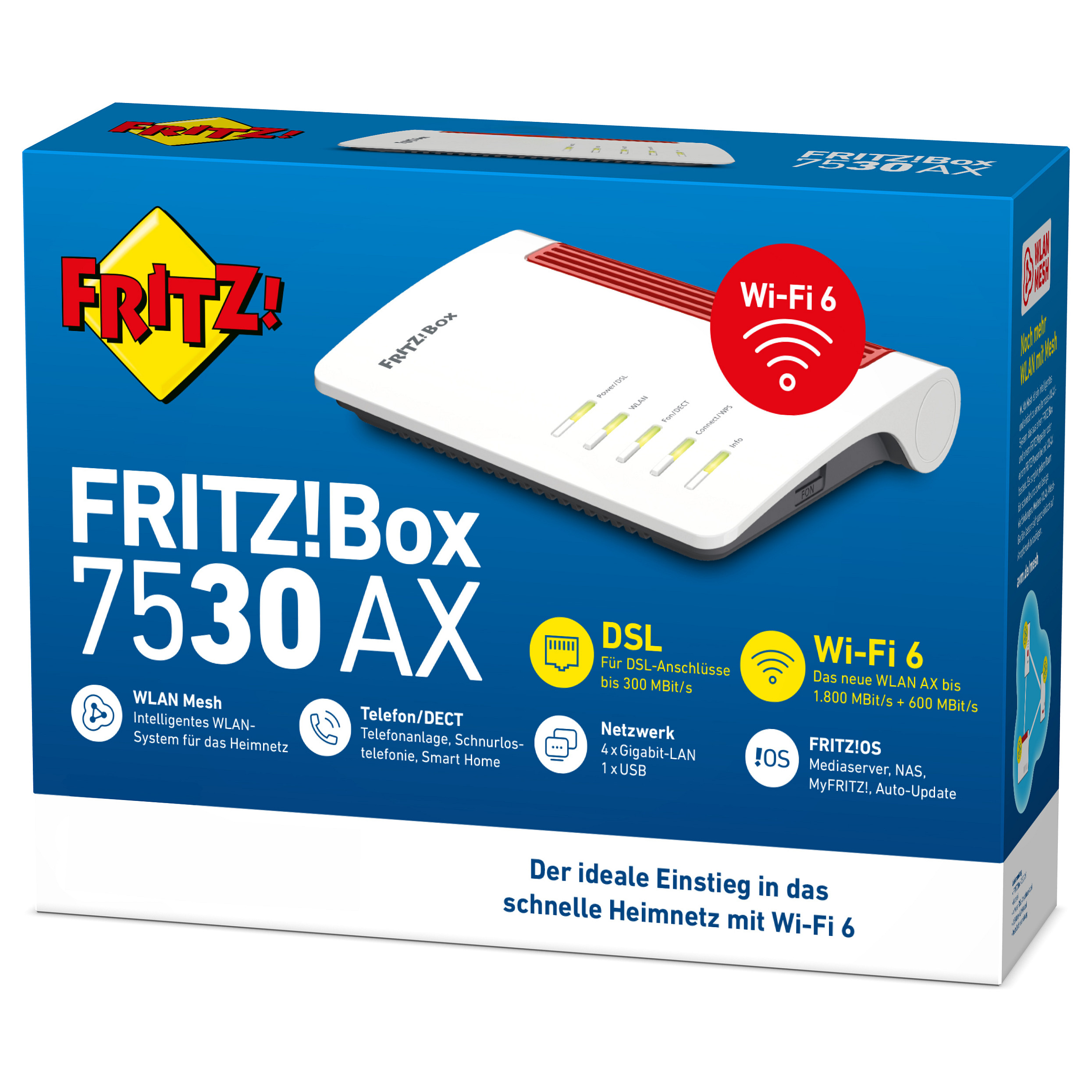 Ruter AVM FRITZ!Box 7530 AX / Wi‑Fi 6 / Wireless - 6