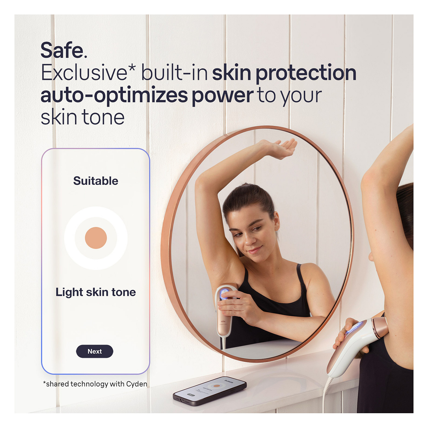 Depilator IPL Braun Silk-expert Pro Series 7 PL7253 / Skin Sensor / 10 Nivele / Trup & Fytyrë – Bardhë/Rozë - 5