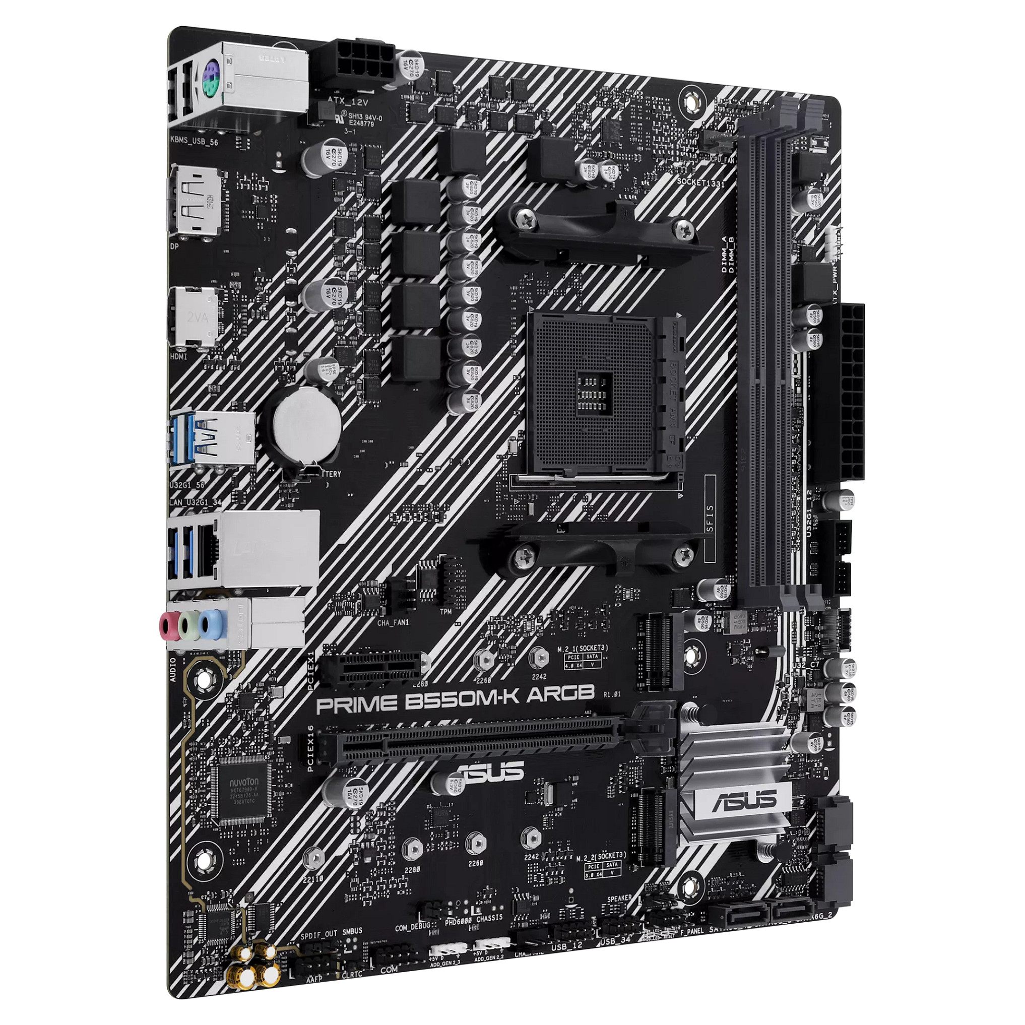 Pllakë Amë AMD AM4 ASUS PRIME B550M-K ARGB / DDR4 / mATX / HDMI+DP - 3