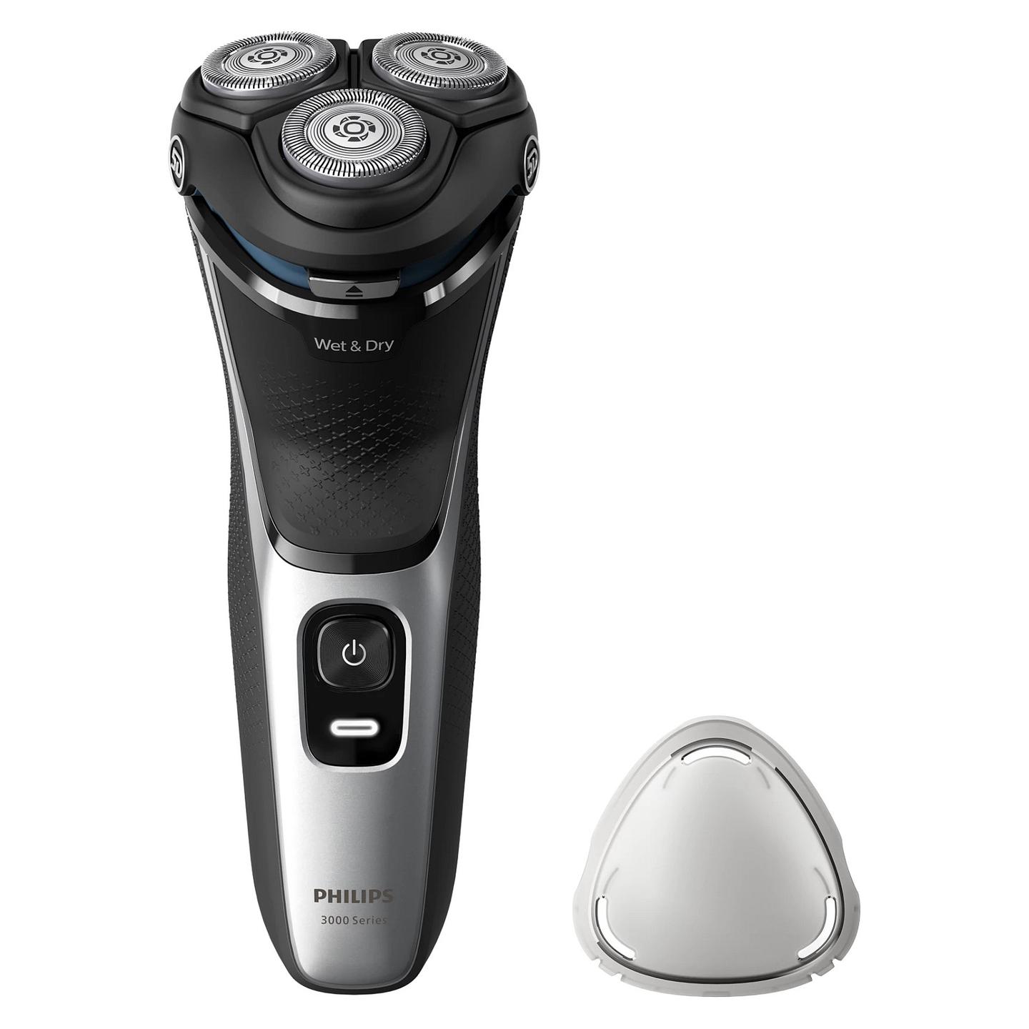 Makinë e Rrojës Philips Series 3000 S3143/00, 27 Tehe PowerCut, 5D Pivot & Flex, Wet & Dry, 60 Min - Argjend, Zezë