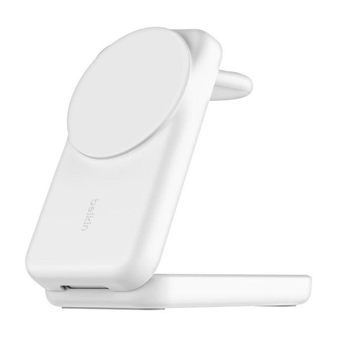 Karikues Belkin UltraCharge / 3-në-1 / Qi2 / 25W / MagSafe / USB-C / Adapter 45W - Bardhë - 6