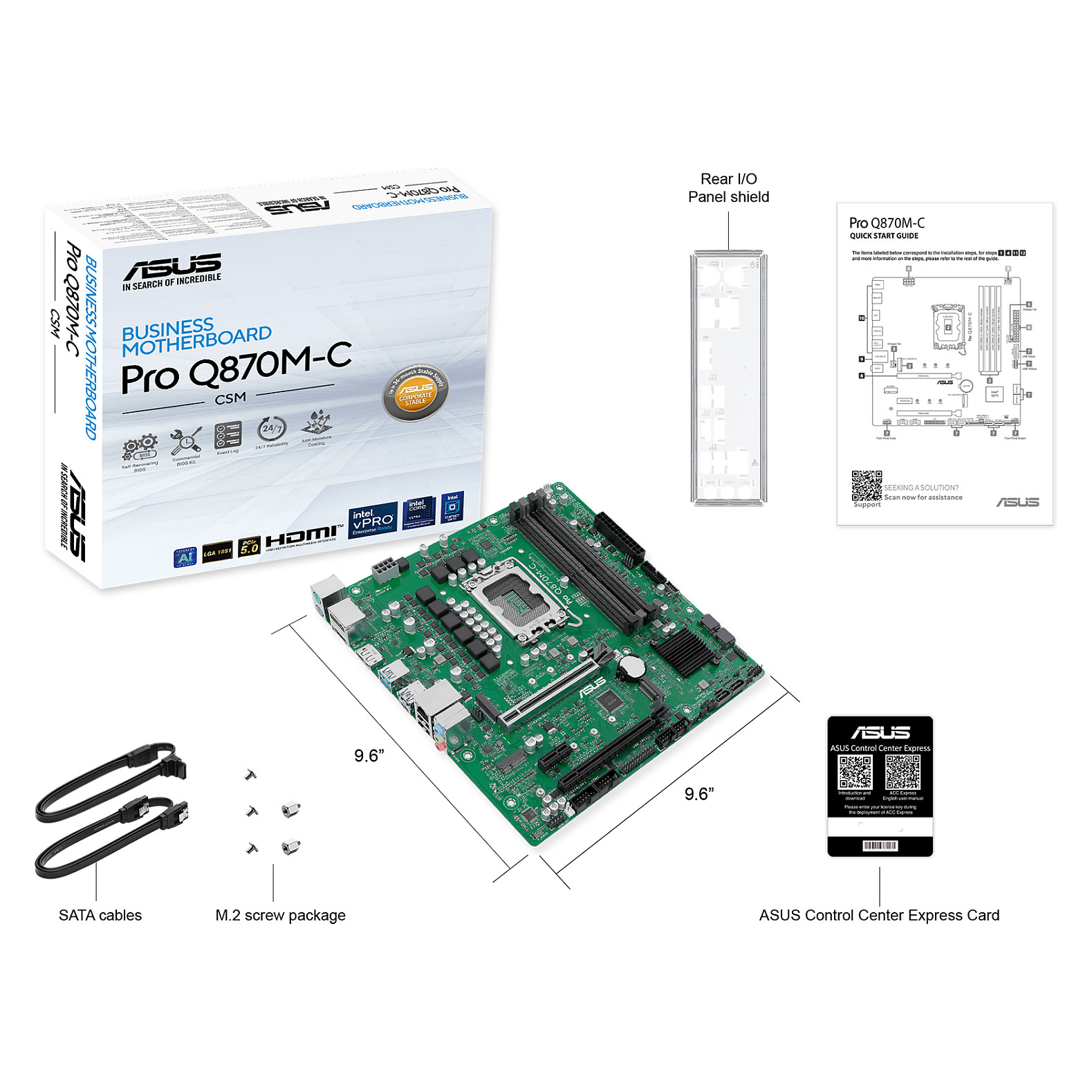 Pllakë Amë Intel ASUS PRO Q870M-C-CSM / LGA 1851 / mATX / DDR5 / HDMI+DP - 3