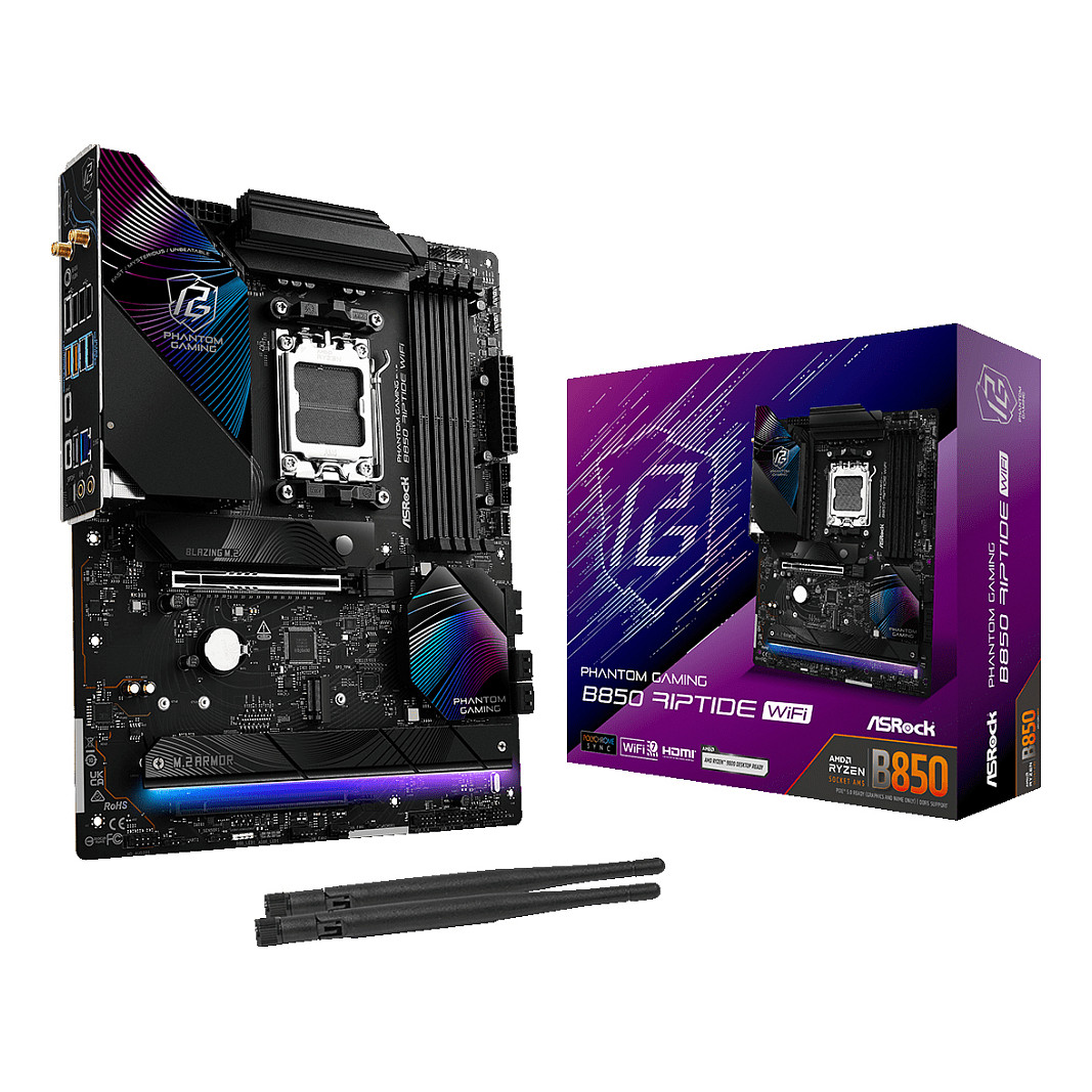 Pllakë Amë AMD AM5 ASROCK B850 Riptide WiFi / DDR5 / ATX / HDMI - 1