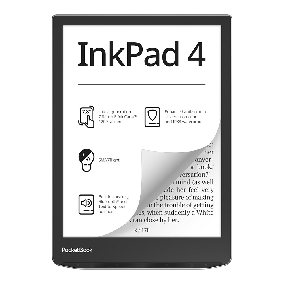 E-book PocketBook InkPad 4 / 7.8" / 32GB – Argjendi - 1
