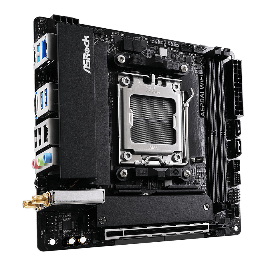 Pllakë Amë AMD AM5 ASRock A620AI WiFi / mITX / DDR5 / HDMI - 3