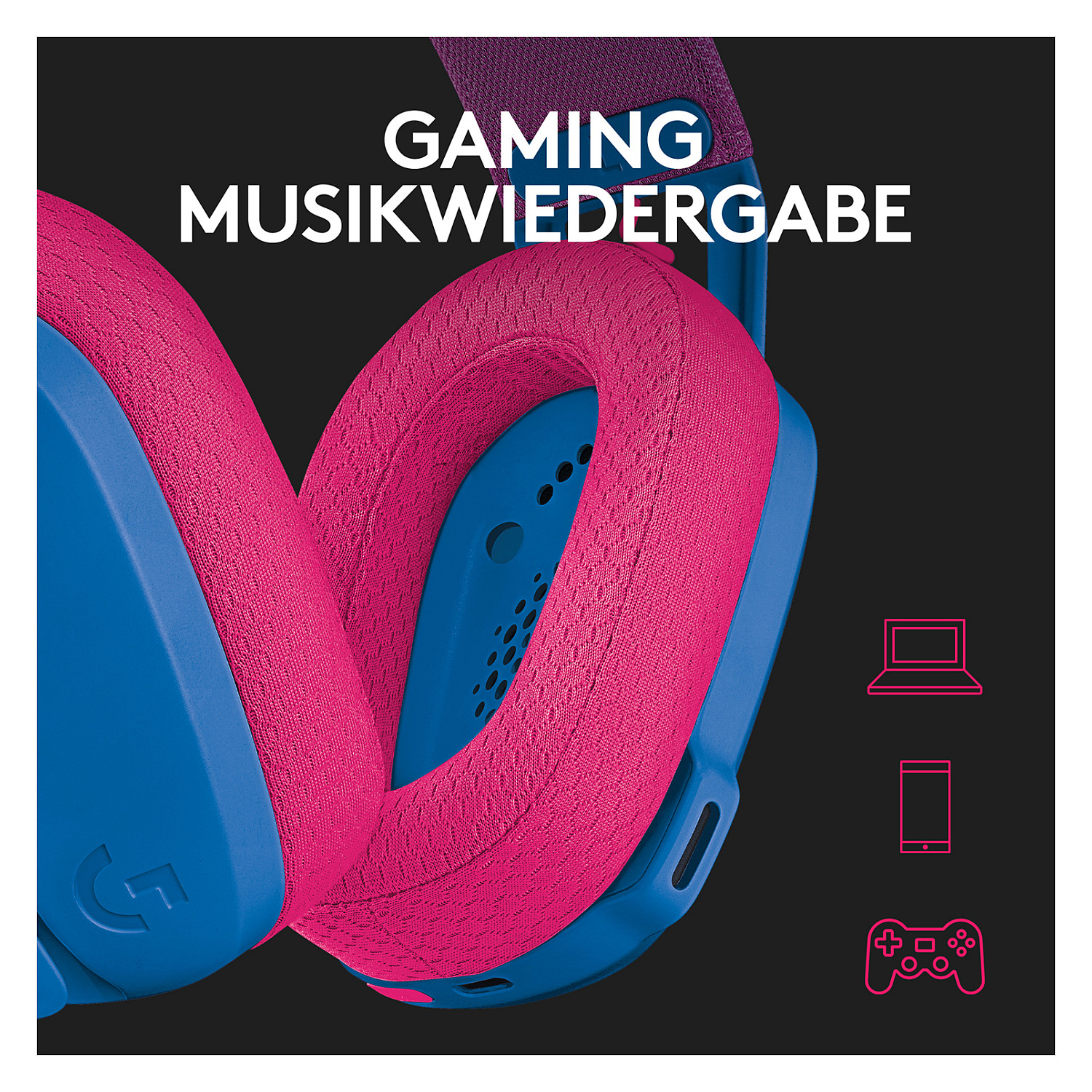 Kufje Gaming LOGITECH Lightspeed G435 / Bluetooth / Discord Certified / Blu - Pink - 16