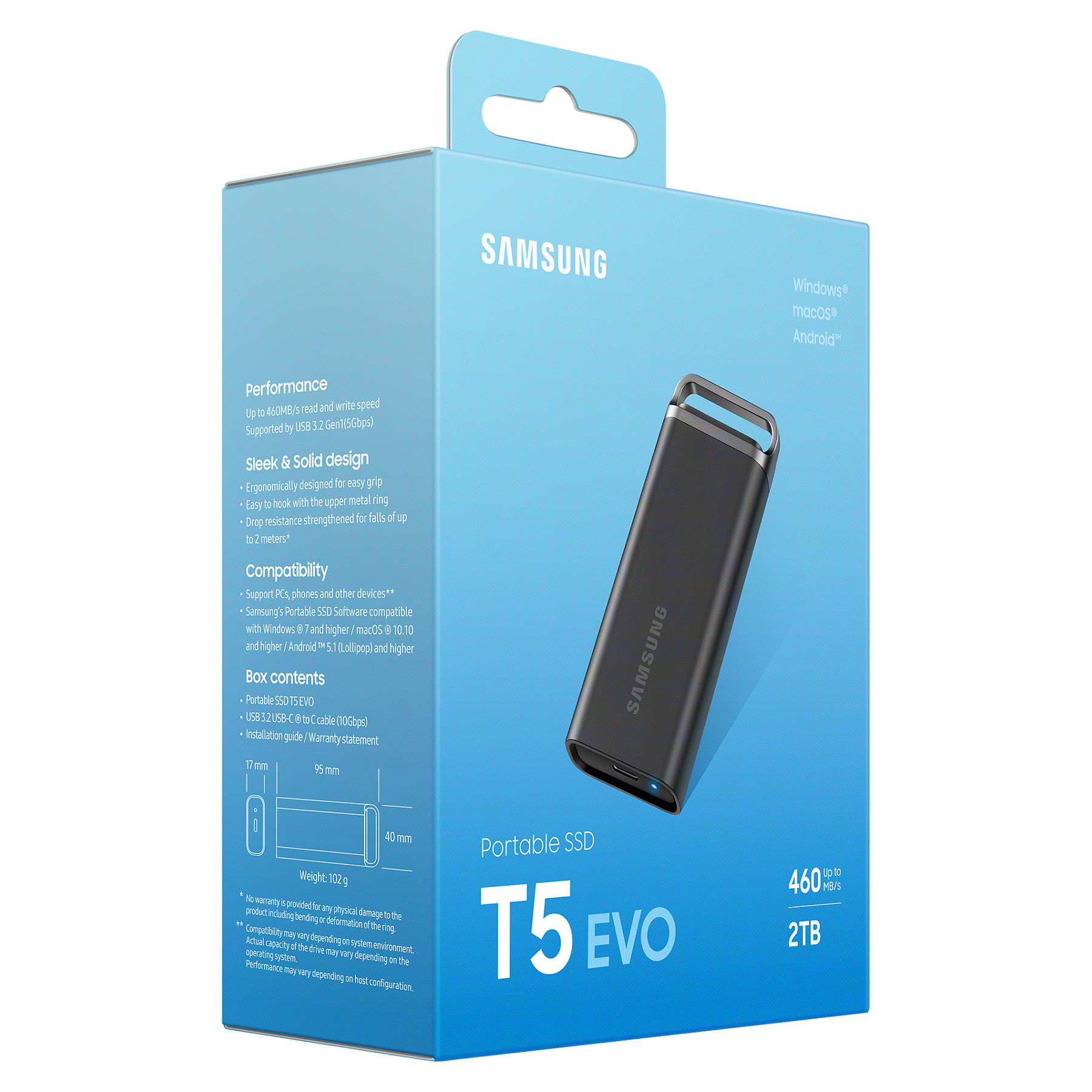 SSD e jashtme 2TB Samsung Portable T5 EVO USB 3.2 Gen1 Black - 9