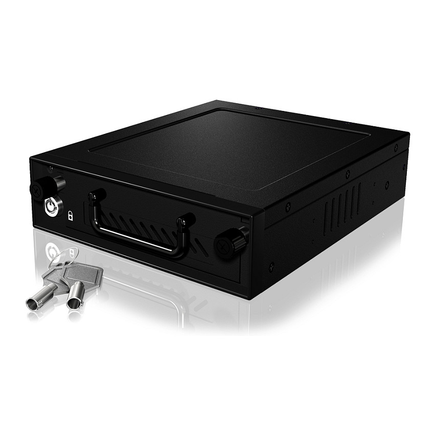 Rack për HDD/SSD ICY BOX IB-148SSK-B / 2.5"+3.5" / SATA III+SAS II / 5.25" / Hot Swap - Zezë