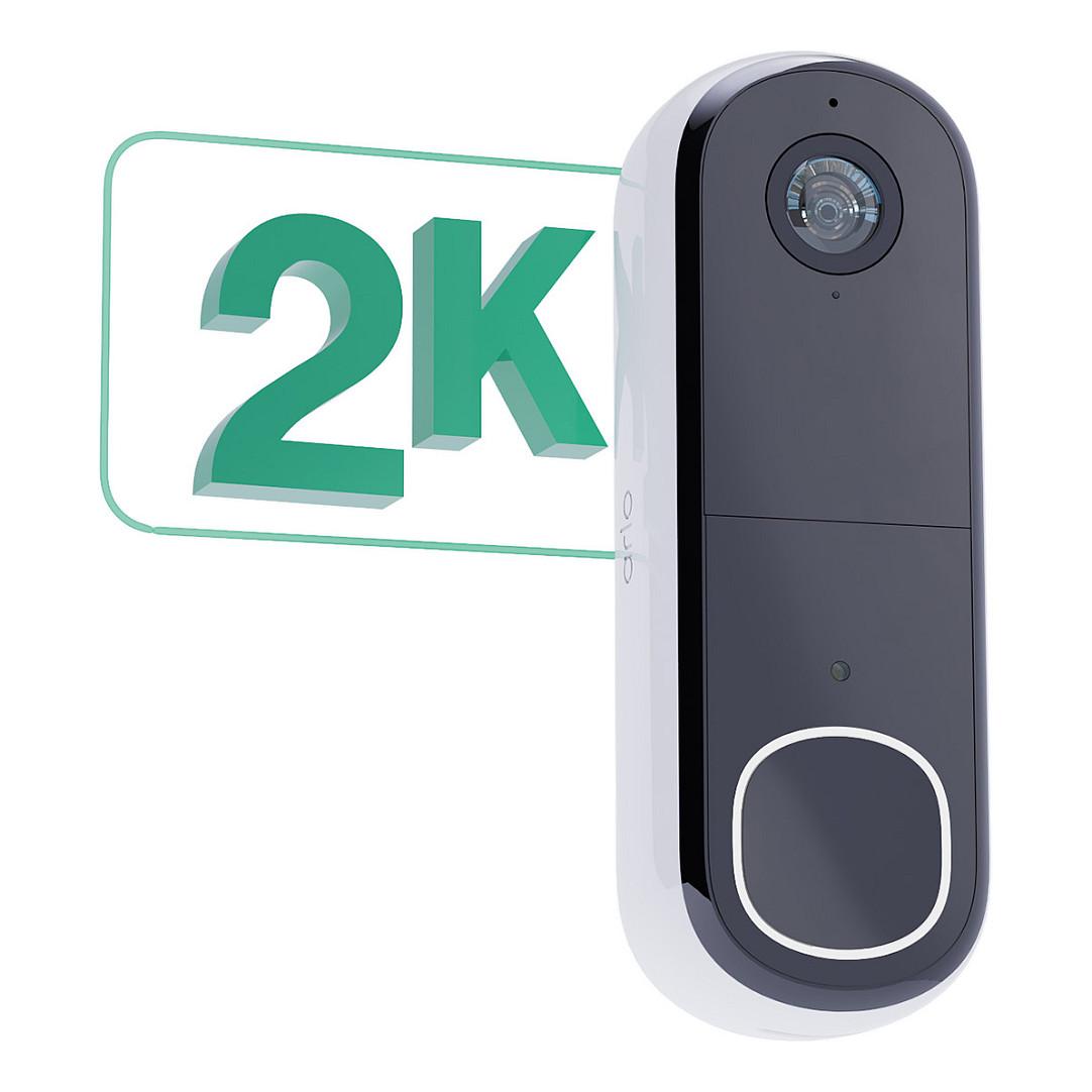 Kamerë Zile për Derë Arlo Essential 2, 2K, 1944 × 1944, 180°, Wi-Fi, Audio 2-Kahëshe, Bateri, Sirenë, Night Vision - Bardhë/Zezë - 2