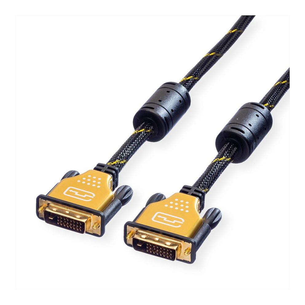Kabllo DVI ROLINE 11.04.5513 / DVI-D (24+1) Dual Link / 3m - Zezë/Ari