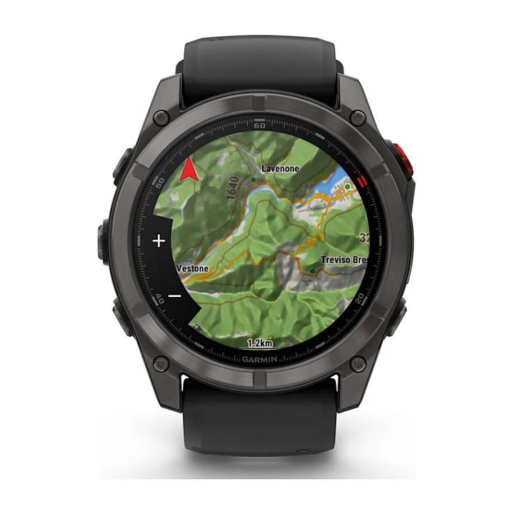 Orë e Mençur Garmin fēnix 8 Pro, 51mm, AMOLED, Sapphire, Titanium, GPS, LTE - Zezë/Hiri - 8