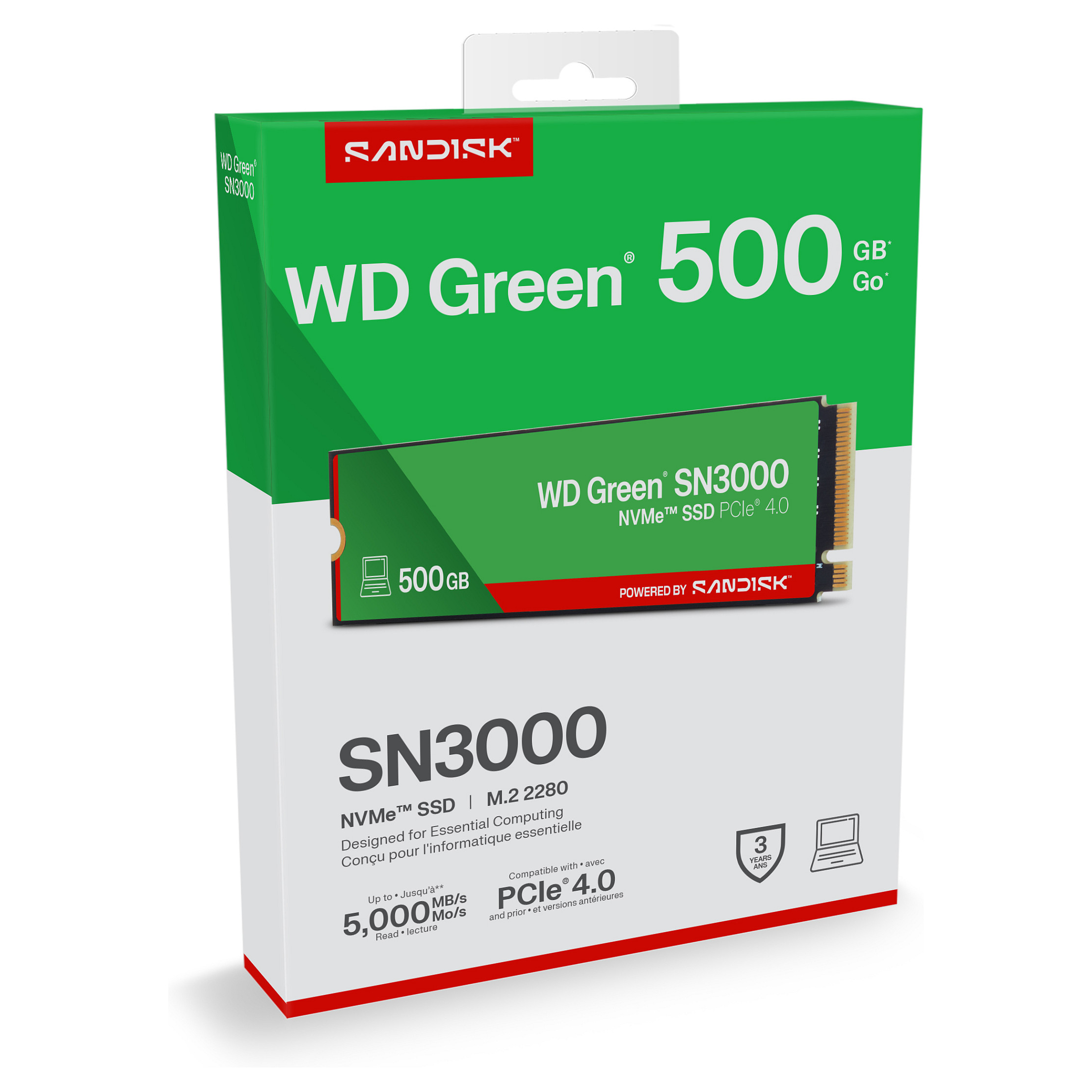 SSD e brendshme M.2 WD Green SN3000 NVMe SSD 500GB 2280 - 5