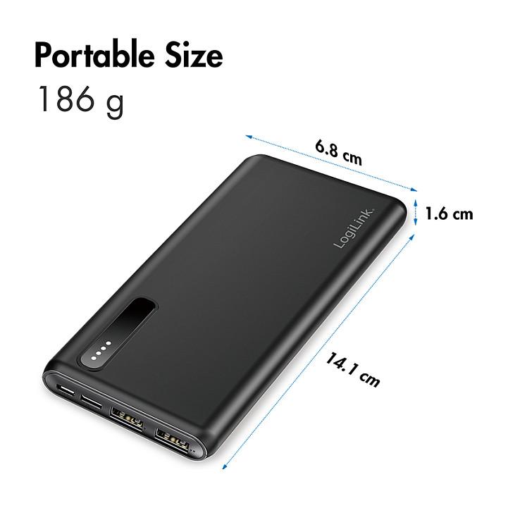 Powerbank LogiLink PA0311 / 8.000mAh / 12W / 2x USB-A / Li-Po - Zezë - 7