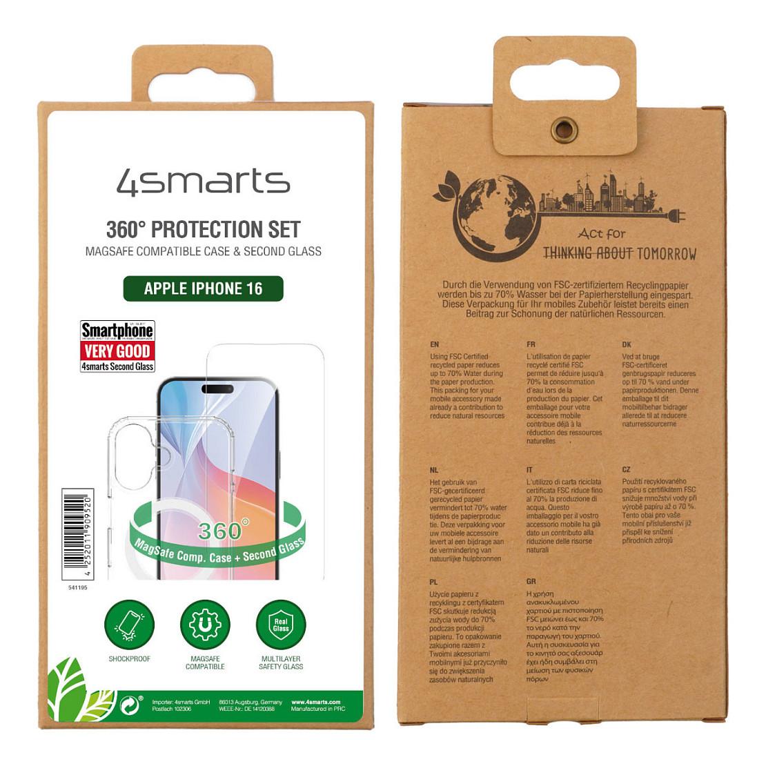 Aksesorë për telefon 4smarts 541195 / 360° Premium Protection Set / MagSafe / iPhone 16 - Transparente - 6