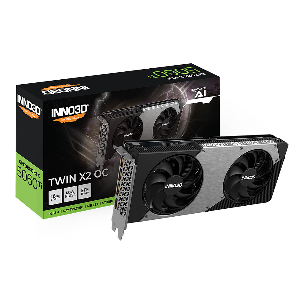 Kartelë Grafike NVIDIA GeForce RTX 5060 Ti / 16GB GDDR7 / 128-bit / INNO3D TWIN X2 OC - 3