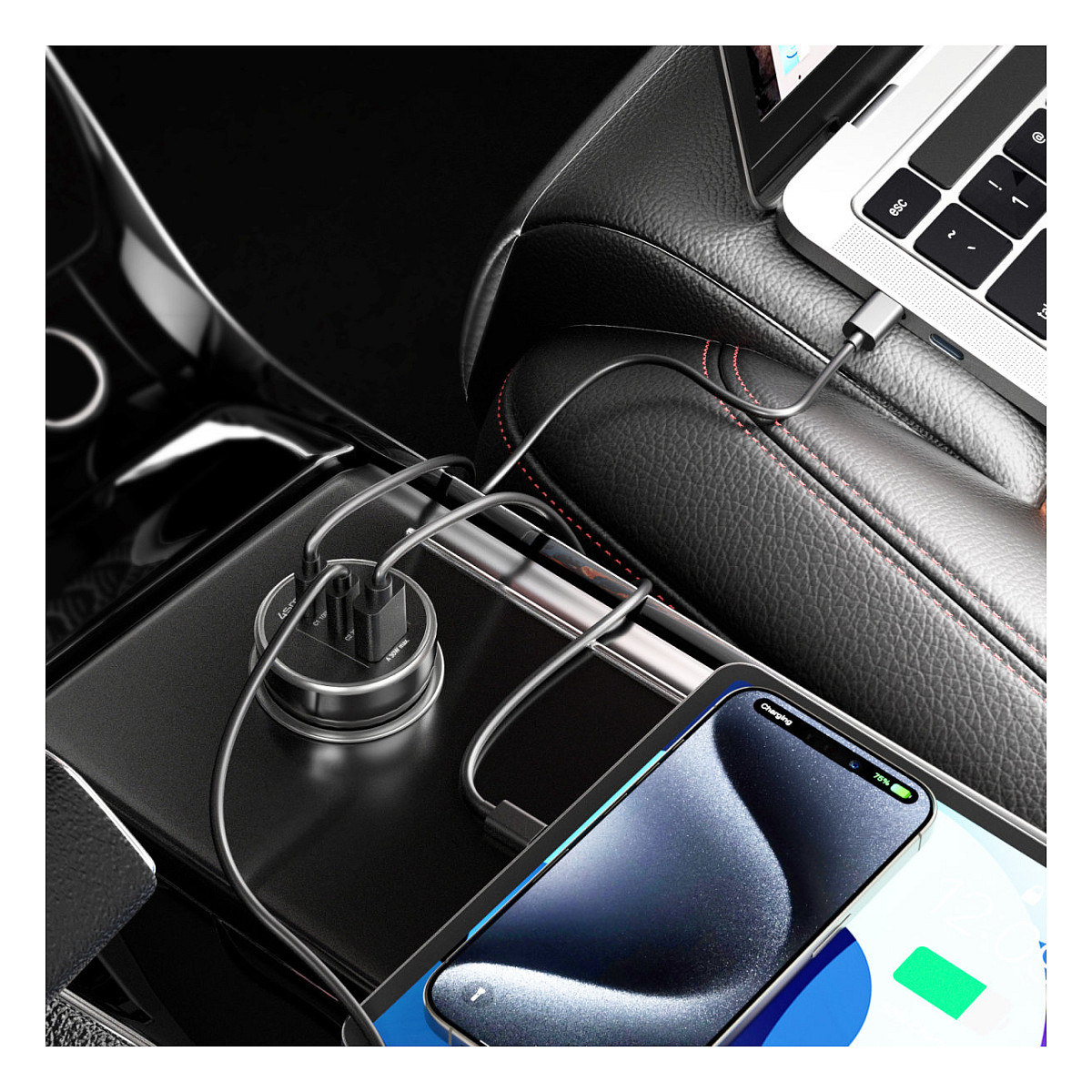 Adapter 4smarts VoltRoad Ultimate / për veturë / 160W / i zi - 3